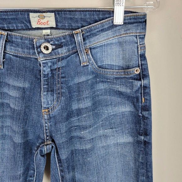 Fossil Vintage Indigo Blue Stretch Low Rise Boot Cut Jeans Women's Size 28 - Picture 5 of 12